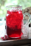 Hibiscus Iced Tea- Caffeine Free Hibiscus mint with Mamaki Cold Brew Tea. Made by Oribe Tea Company in Hilo, Hawaii with endemic Mamaki Tea.
