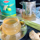 Ginger Tea | loose leaf ginger tea in a glass teapot. Oribe Tea Company, Hilo Hawaii