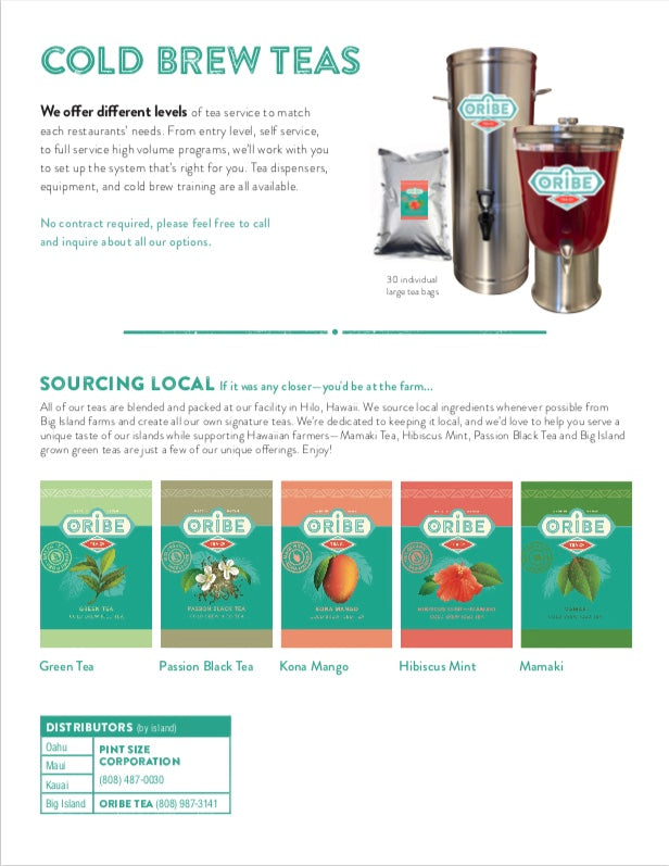 Restaurant Service- Iced Teas & Hot Teas