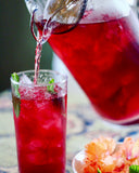 Hibiscus Mint Cold Brew Tea | Glass Pitcher and Glass